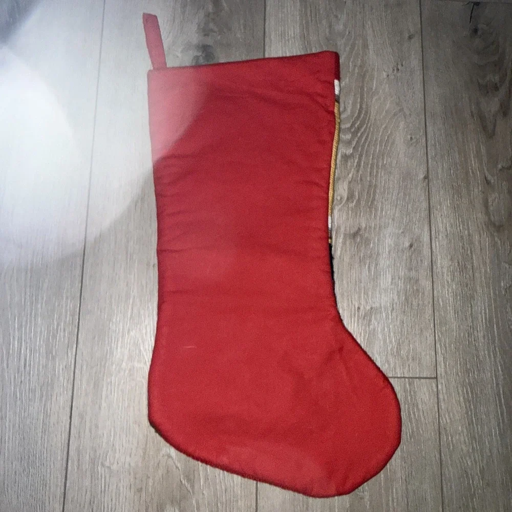 Disney Needlepoint Christmas Stocking Mickey Donald Duck Goofy Hand Made